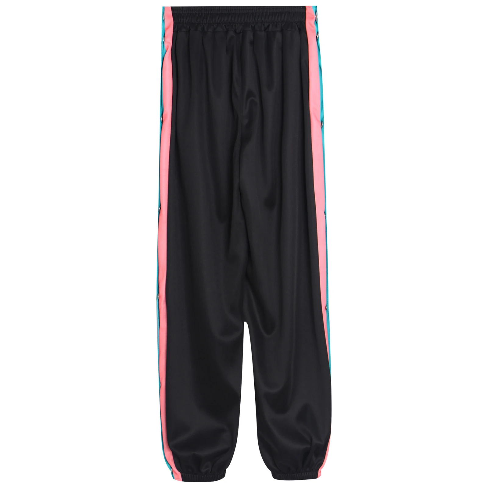 Kids Boys Basketball Pants Side Split Buttons Color Block Pants Elastic Waistband Sweatpants for Sports Workout Running Fitness