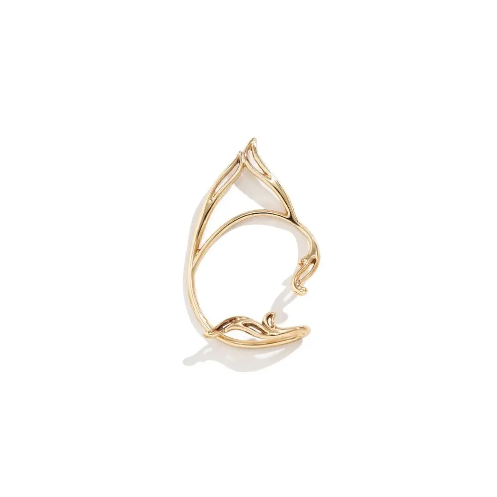 Sweet Alloy Elf Ear Clip Ear Cuff Korean Style Cat Ear Hollow Ear Clips Jewelry Accessories Single Side Earrings Carnival