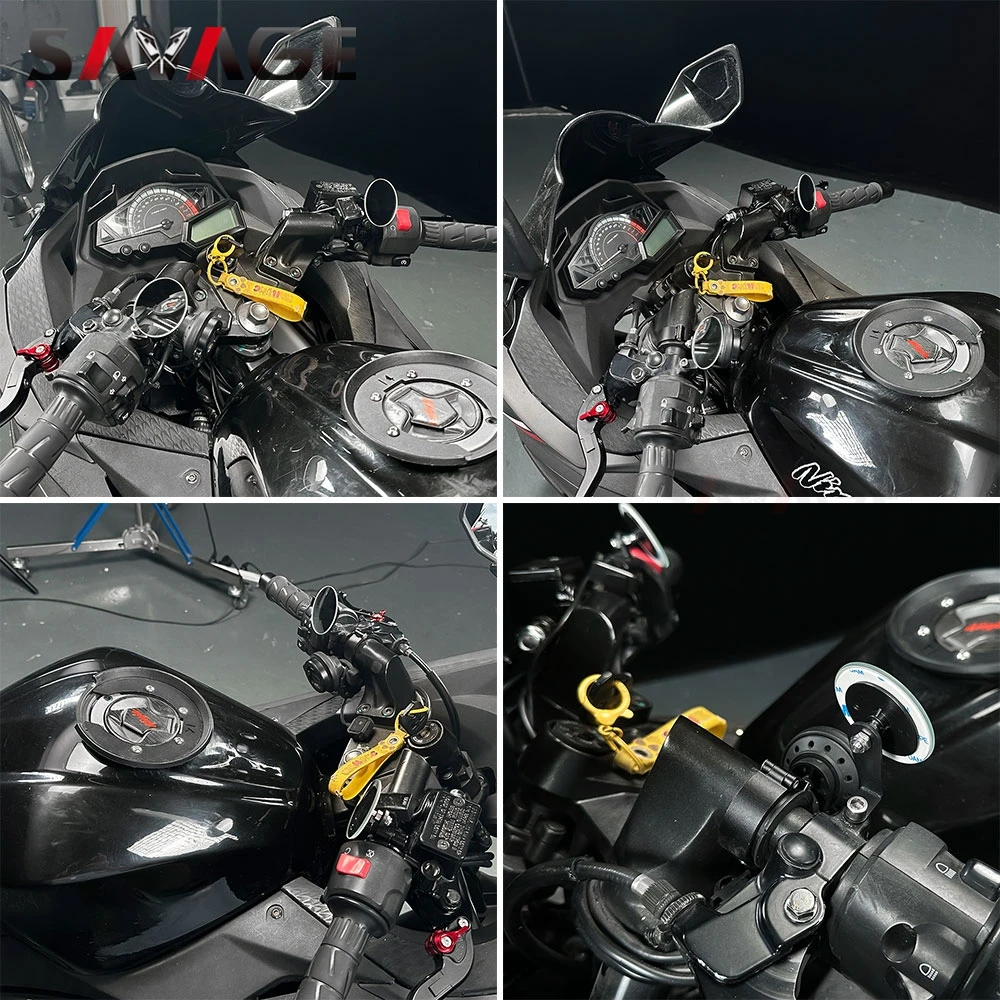 2024 VERSYS-X 300 مرايا النقطة العمياء القابلة للتعديل لـ Kawasaki Ninja250 Ninja 300 Z300 Z250 Z125 مرآة جانبية مساعدة للرؤية الخلفية
