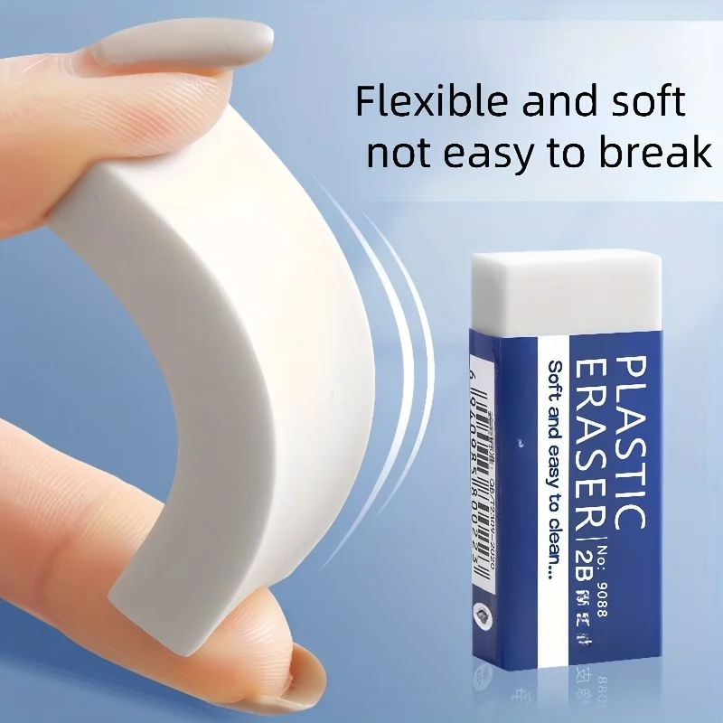 30 قطعة محايات، نظيفة و2B بيضاء، خاصة للرسم الامتحاني، مستلزمات الدراسة