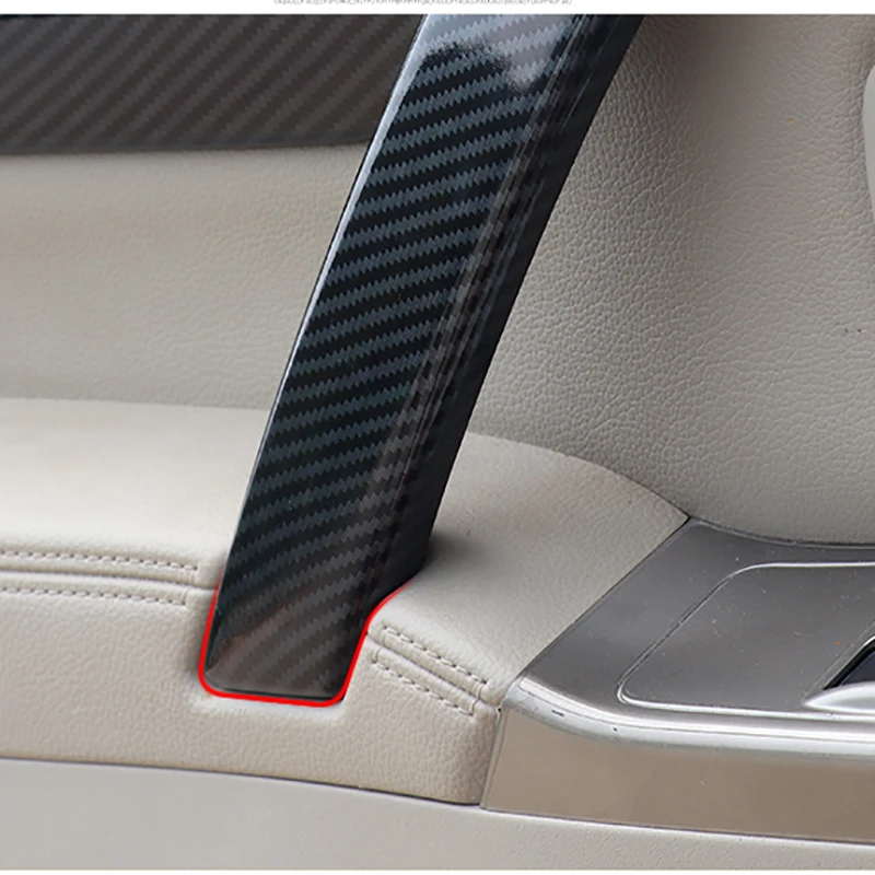 4 PC ABS Carbon Fiber Interior Pajero Door Handle Decorative Covers For Mitsubishi Pajero V97 V93 V87 Car Accessories Interior