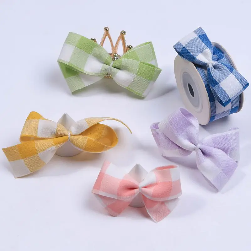 

Double-sided Color Large Plaid Webbing DIY Handmade Hair Ornament Collar Flower Top Hat Shoes Flower Ribbon Bow