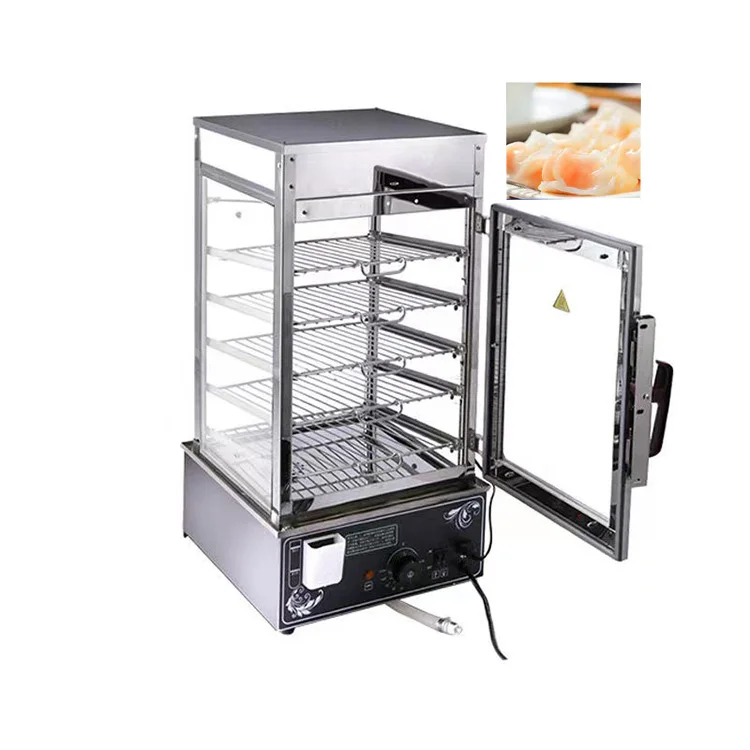 New Arrival 4 Trays Stainless Steel Pizza Display Food Warmer Bread and Cake Heating Cabinet