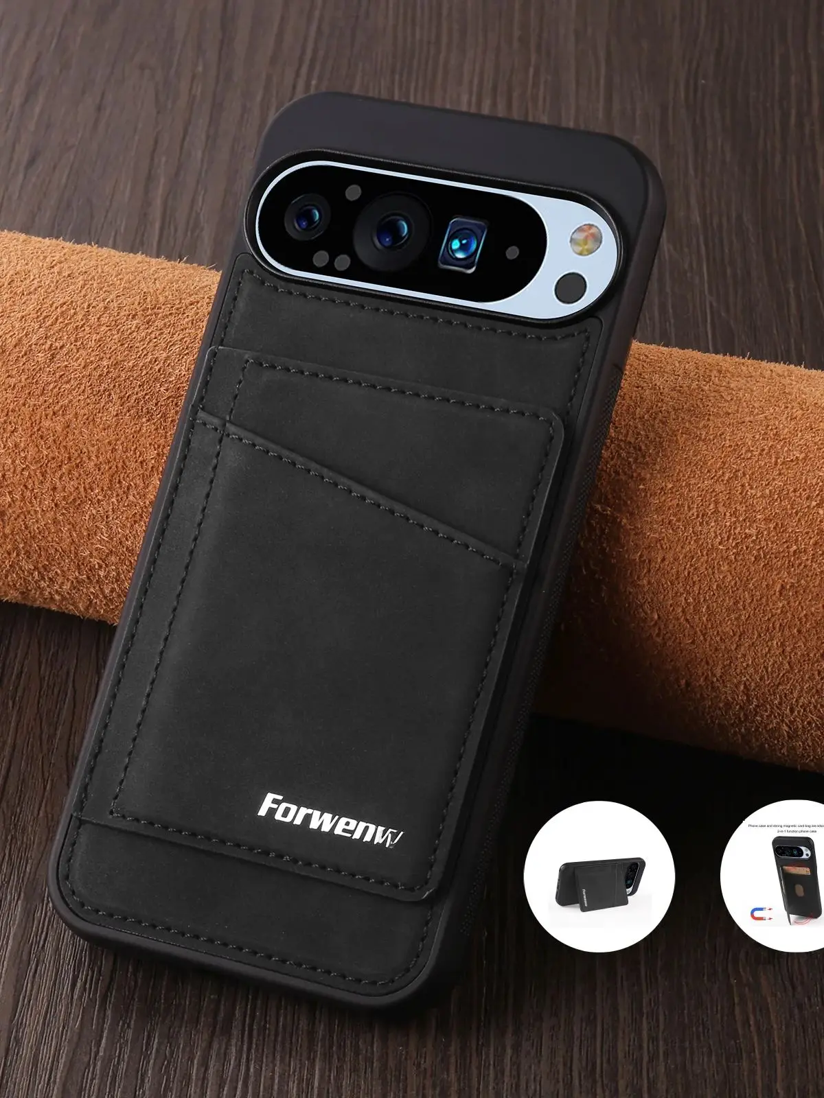 Luxe Zakelijke Lederen Case Voor Google Pixel 10 9 8 Pro 9A 8A 9 10 Pro XL Magnetische Flip portemonnee Kaartsleuven Telefoon Cover - afbeelding 2
