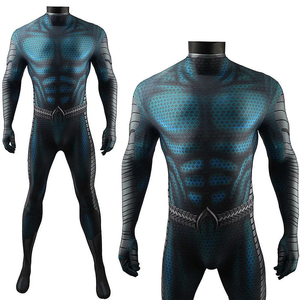 Aquaman 2 Cosplay Costume Green Superhero Arthur Curry 3D Printed Spandex Bodysuits Halloween Costume Aquaman Zentai Suits Adult