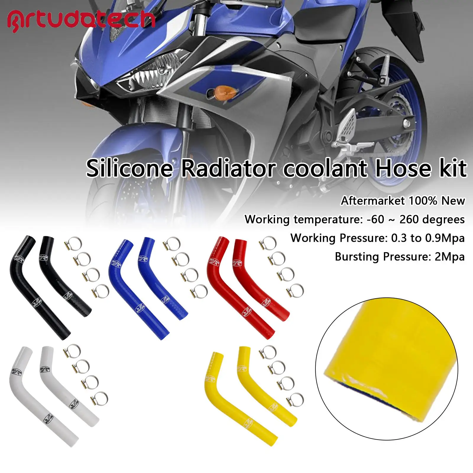 Silicone Radiator coolant Hose for Yamaha MT-03 MT-25 YZF R3 R25 2015-2024