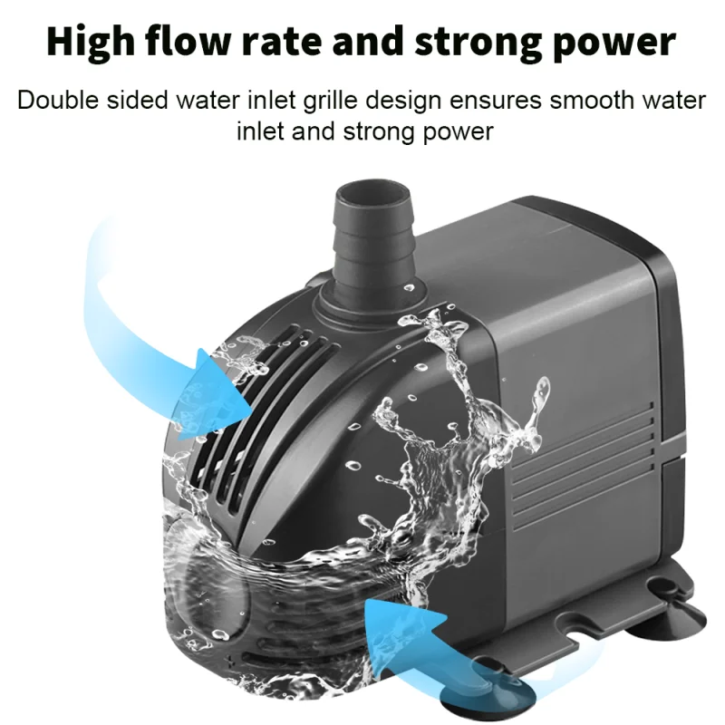 6W 24W 35W 60W Aquarium Water Pumps Tank Ultra-Quiet Submersible Water Fountain Pump Filter Fish Pond with Suction Cups