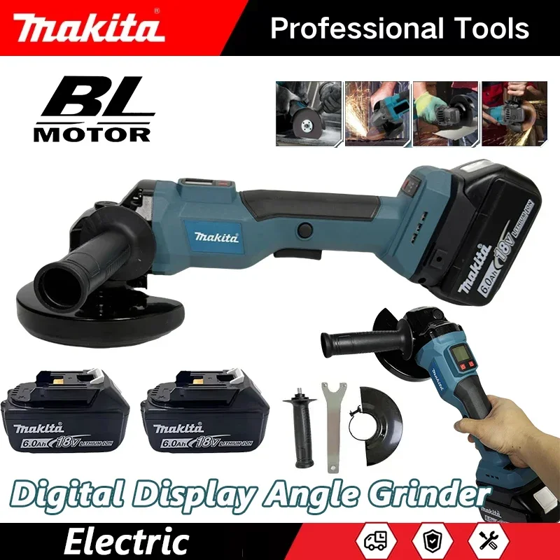 

Бесщеточная угловая шлифмашина Makita 125 мм с цифровым дисплеем для полировки металла/дерева, совместимая с аккумуляторами 18В/20В