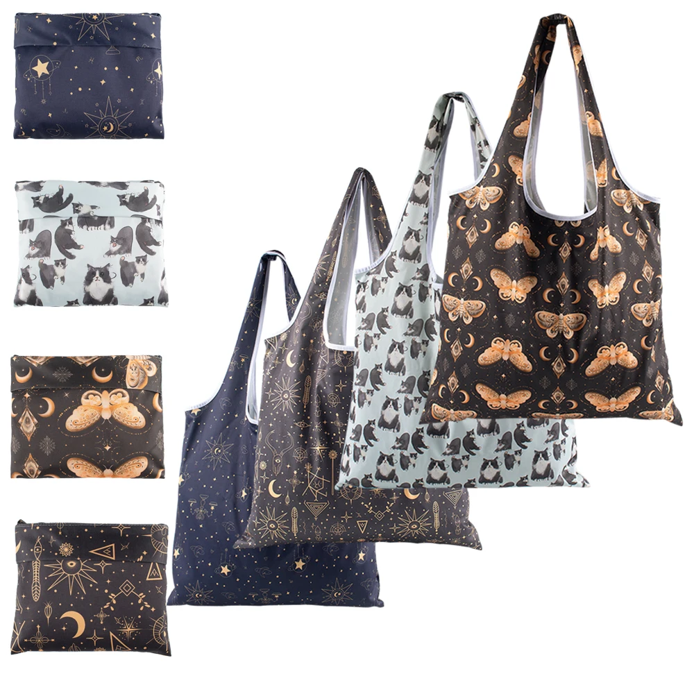 

Large Capacity Foldable Shopping Storage Bag - Reusable Eco-Friendly Waterproof Shoulder Bag for Supermarket/Grocery