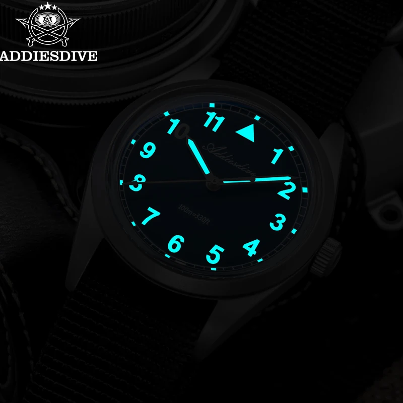 Adpeso jam tangan Quartz antiair, jam tangan olahraga K1 kaca Mineral 100M AD2079 relógios masculino VH31, jam tangan mewah kuarsa