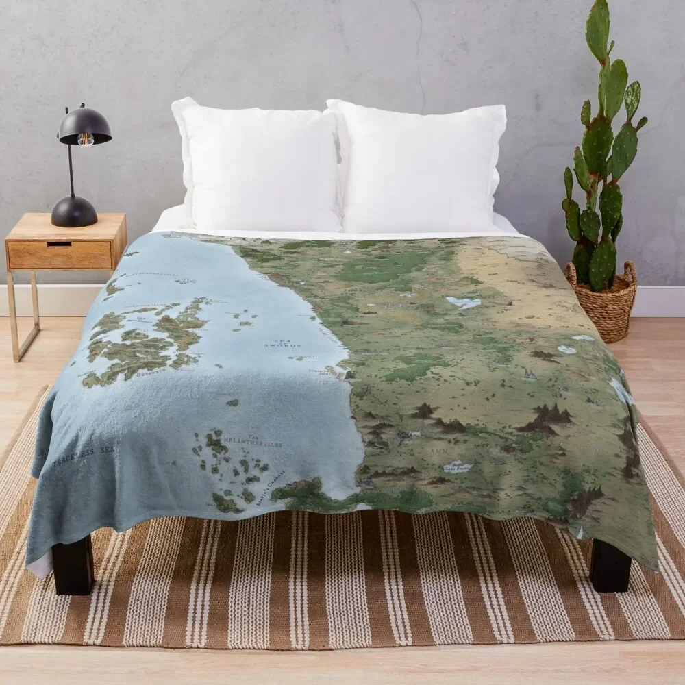 West Faer?n. Forgotten Realms detailed map Throw Blanket Sofa Sleeping Bag for sofa Blankets