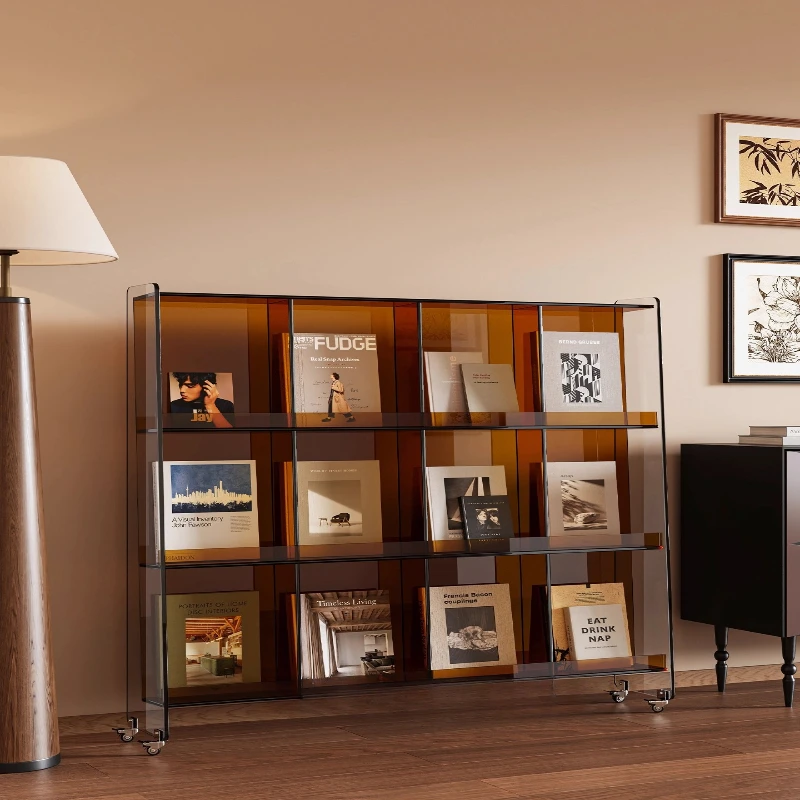 Reading bookshelf, living room shelf simple display shelf, newspaper storage light luxury magazine rack