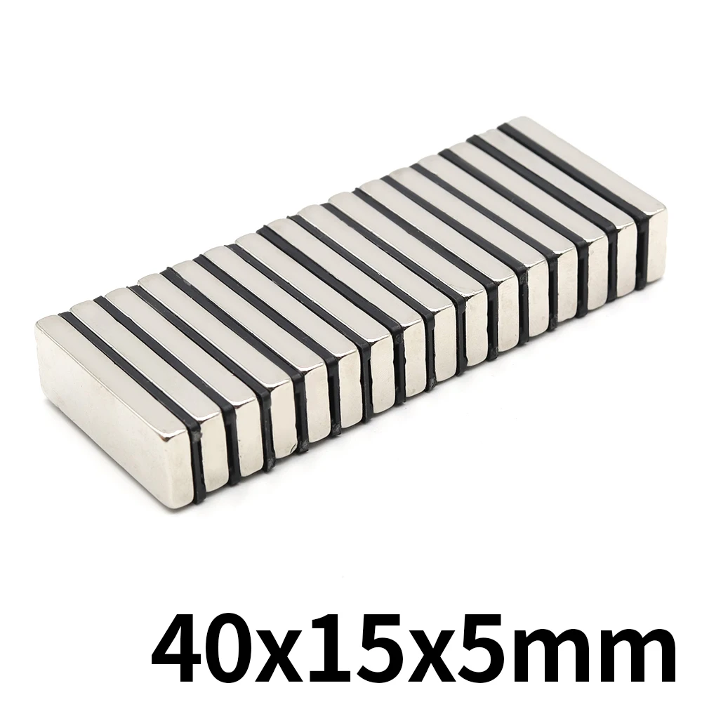 2/5/10/20/50Pcs Block Magnet 40x15x5 Permanent NdFeB Super Strong Powerful Magnets N35 40mm X 15mm X 5mm Neodymium Magnet