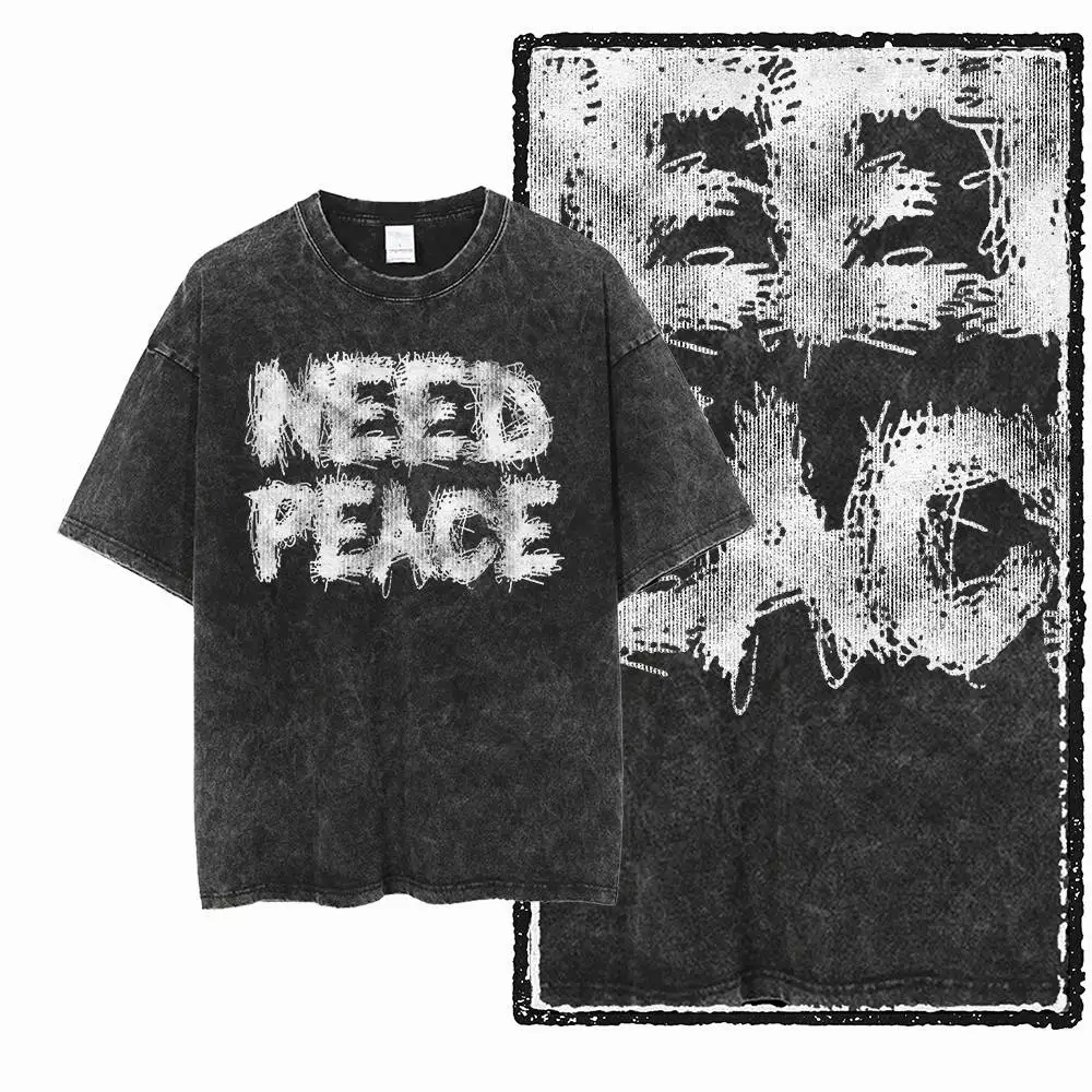 Exclusive Pure Cotton Men's Streetwear Creative GraphicT-shirt | Acid Washed  Big Size Cool Vintage O-neck men's Tee Tshirt