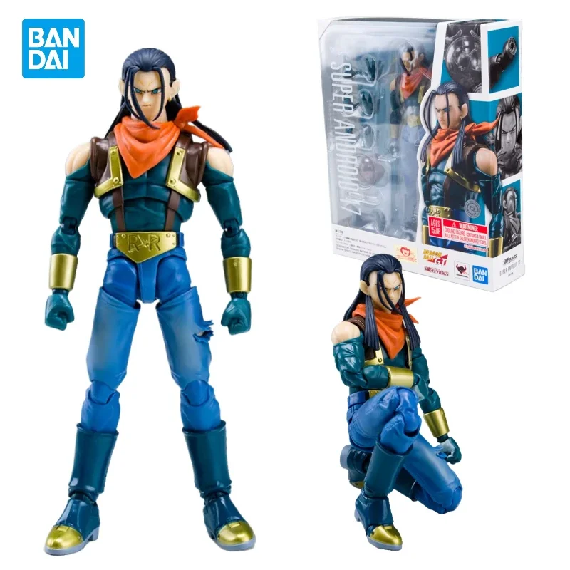 

Bandai Original S.H.Figuarts Dragon Ball SUPER ANDROID 17 PVC Anime Action Figure Model Toys Collection Hoilday Gifts In Stock