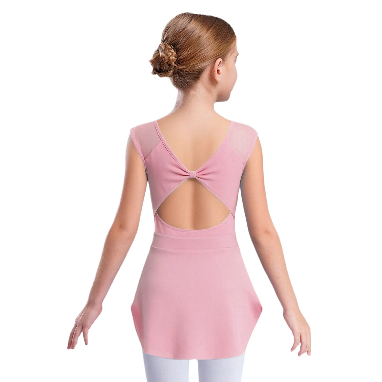 女の子バレエレオタード メッシュスカート付き 体操 スケート ダンス ボディスーツ 衣装 バレリーナ ヨガ ダンスクラス 練習服