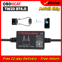 TONWON TW20 Wireless Battery Tester Load Tester Bluetooth 4.0 Charging System Monitor Digital Battery Analyzer Battery Voltage