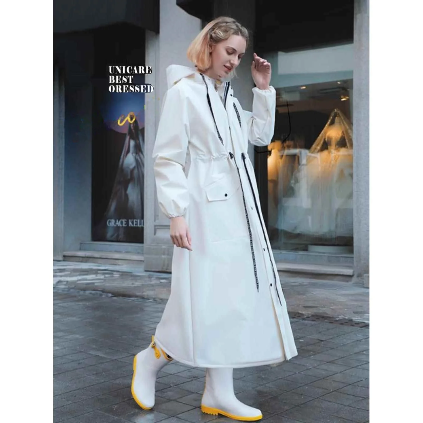 

Женский утолщенный дождевик для езды на велосипеде, цельный, дышащий, из материала EVA, водонепроницаемый, для взрослых