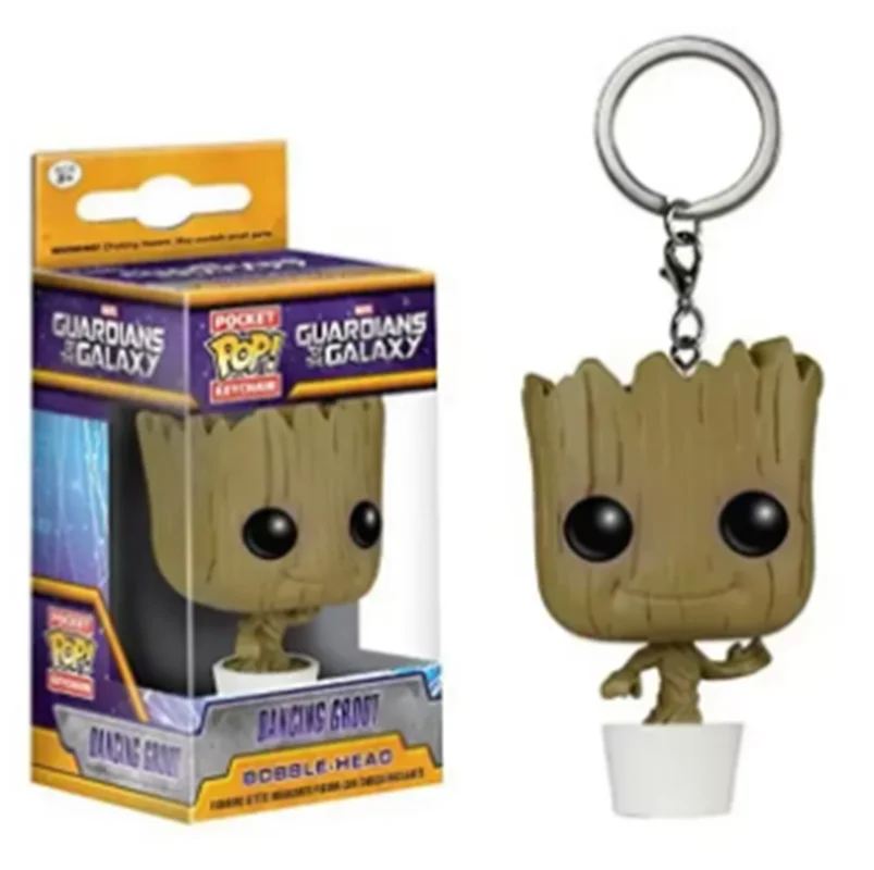 FUNKO POP The Avengers Goose Loki Cyborg Rocket Spider Gwen Iron Man Arrow Deadpool Batman Aquaman Pocket Keychain Model Toys