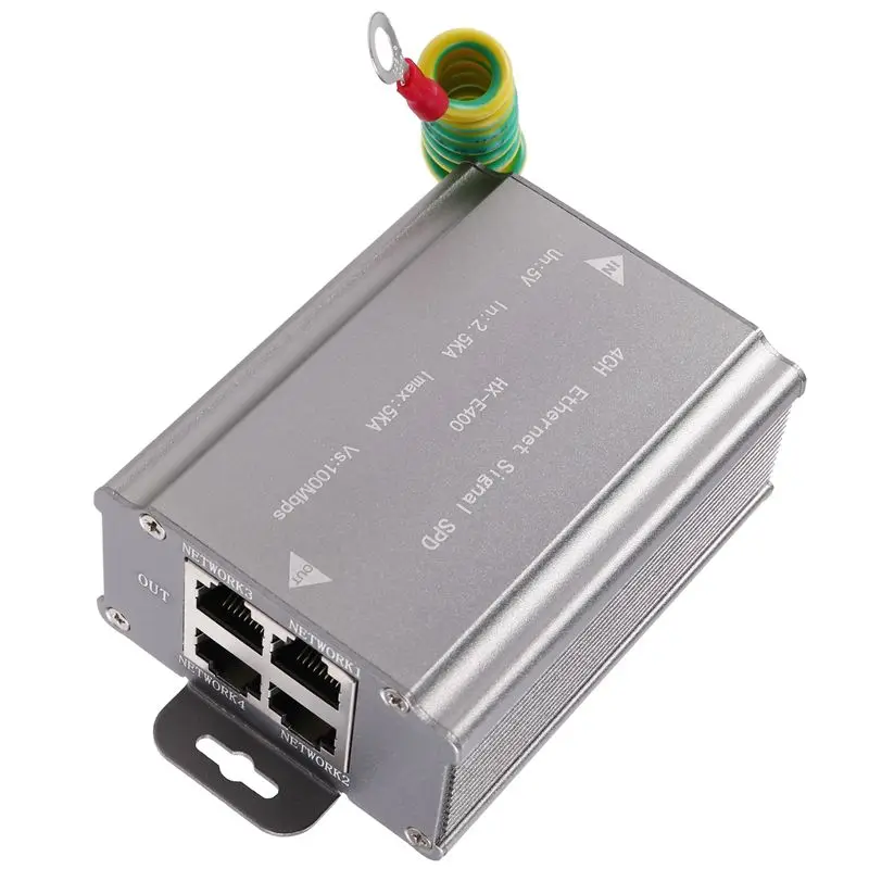 

A86P-RJ45 Camera 4 Ports 100M Network Cable Signal Lightening Arrester Multi-Port Monitoring Surge Protector Thunder
