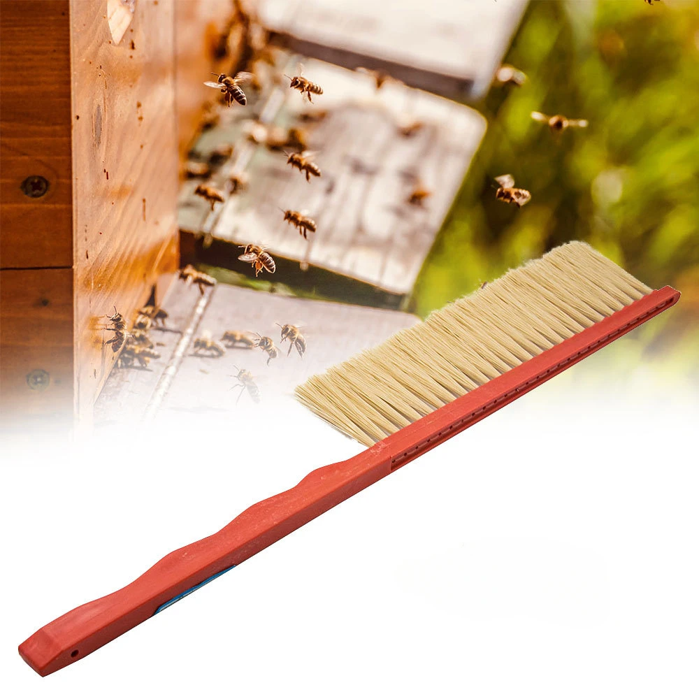 Beekeeping Tool Red Single Row Plastic Bee Sweep Beehive Bee Sweep Clean Beehive Broom Bee Brush Materiel Apiculture