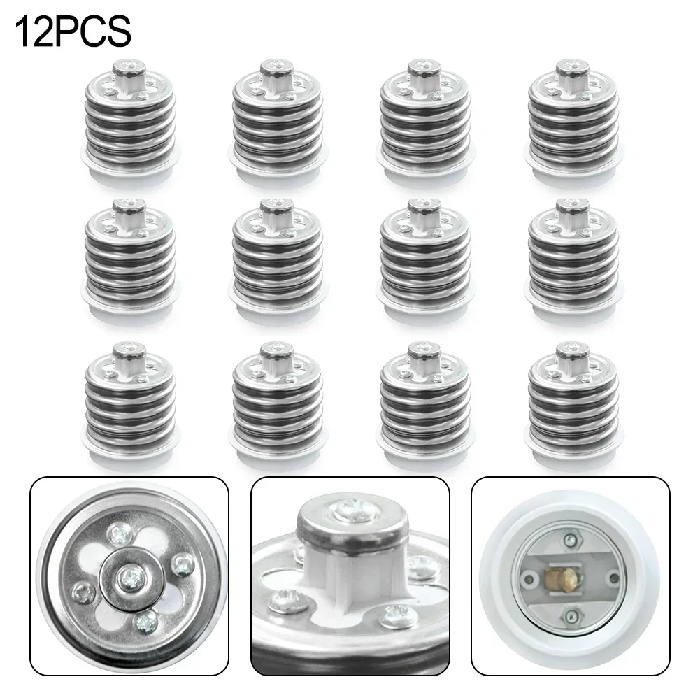 

12Pcs Bulb Base Adapters E39/E40 To E26/E27 Adapter Screw Light Bulb Socket Adapter Converter Home Lighting Accessories Replace