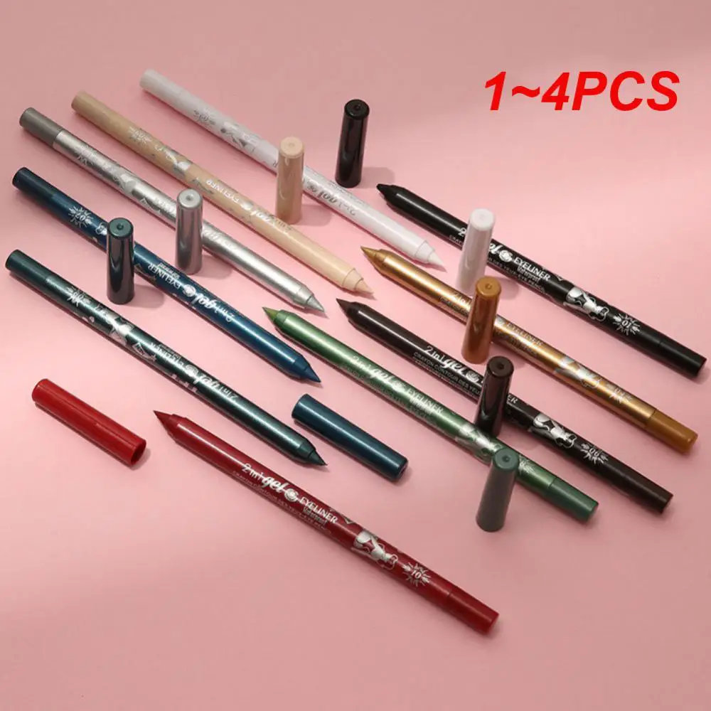 1~4PCS Waterproof Eyeliner Easy Wear Long-lasting Red Brown Ultra-slim Eyeliner Lip Liner Easy Application Trending Gel Pencil