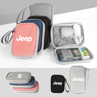 Portable Mini Hard Shell Digital Gadgets Storage Bag Earphone USB Organizer For Jeep Renegade Wrangler jk Compass Grand Cherokee