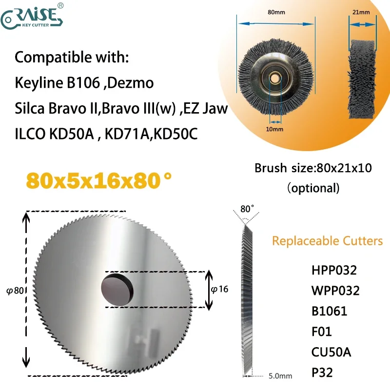 

WP032 F01 P32 CU50A Cutter Compatible with Silca Bravo II Keyline Dezmo 106 ILCO KD50A KA71A Key Duplicator Locksmith Tools