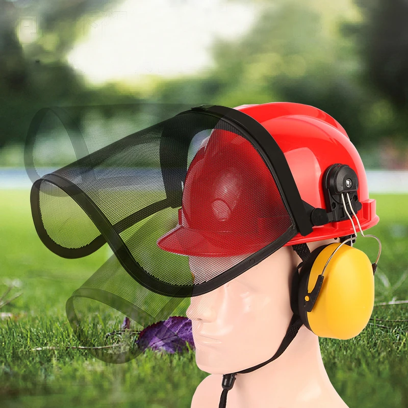 Garden Trimmer Protective Mask Industrial Forestry Safety Helmet Ear Protector Trimmer Parts Lawn Mower Accessories