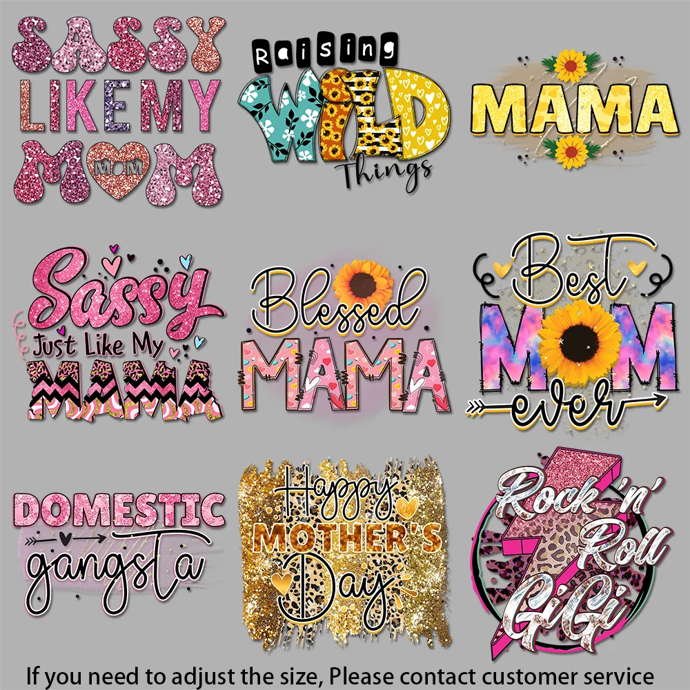Iron Sticker for Clothing Blessed Mom Art Mother's Day Special Stickers Colorful Creations Easy to Use DIY Gift