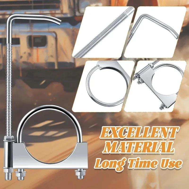 Car Hook Automobile Exhaust Clamp Hook 2.5Inch Exhaust Clamp With Hanger Exhaust Clamp Clamp With Hanger Rear Muffler Hanger