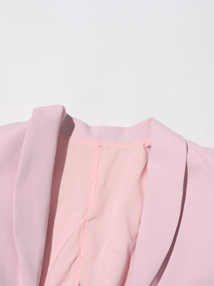 سترة مزاجية للنساء ، ياقة مسننة ، أكمام قصيرة ، مزينة بخليط ، سترة فضفاضة أنيقة ، طراز نسائي ، جديد ، صيحات الموضة