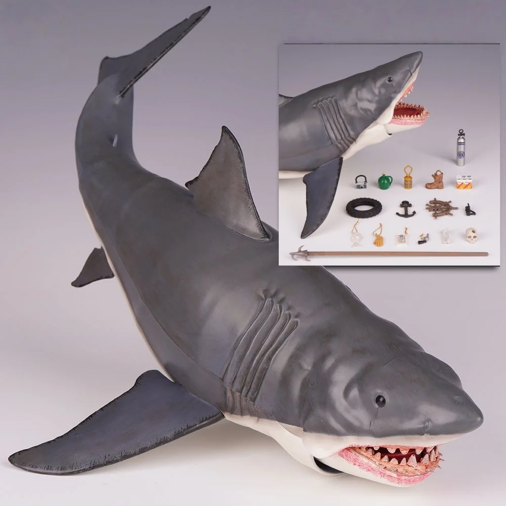 

12 Inch Great White Shark Simulation Action Model Deluxe Version With Rich Accessories 20*45cm