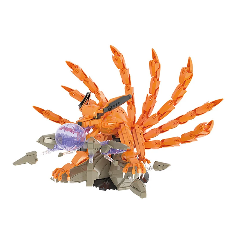 1480 قطعة ذيل الثعلب البرتقالي الوحش اللبنات الشهيرة أنيمي نموذج شخصية الحلي تجميعها لعبة طفل هدية عيد ميلاد DK5012