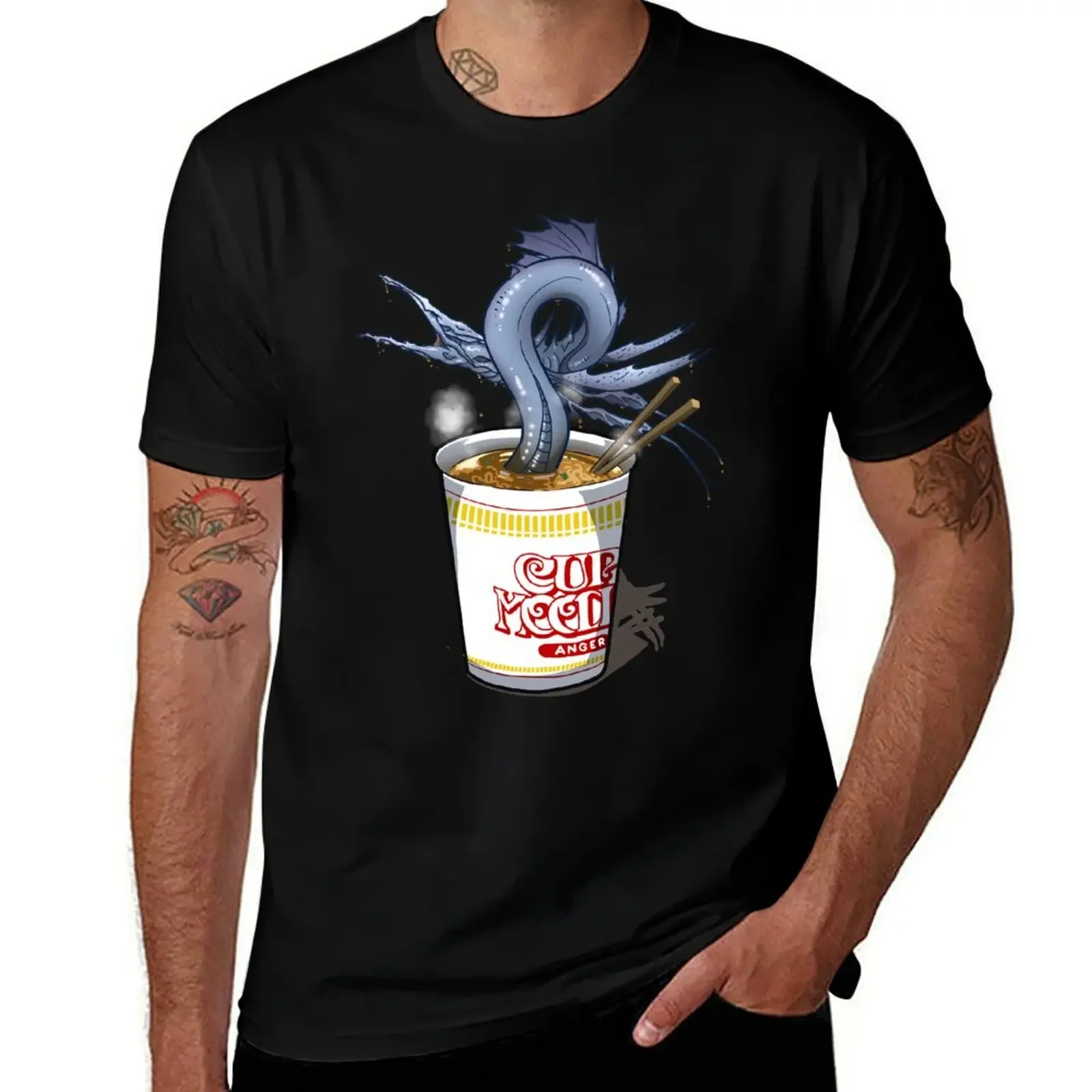 Angry Cup Noodle T-Shirt sublime street wear shirts graphic tees vintage mens funny t shirts