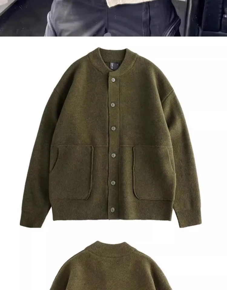 Fall Winter Men's Sweaters Loose Turn-down Collar Single-breasted Cardigan Long Sleeves Knitted Men's Coats Men's Clothing
