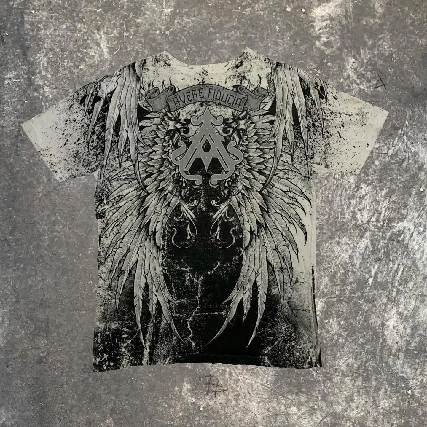 Archaic Gothic Angel Cross Printed T-Shirt Unisex Cotton Short Sleeve Tee Dark Religious Symbol Streetwear Retro Hip Hop Top