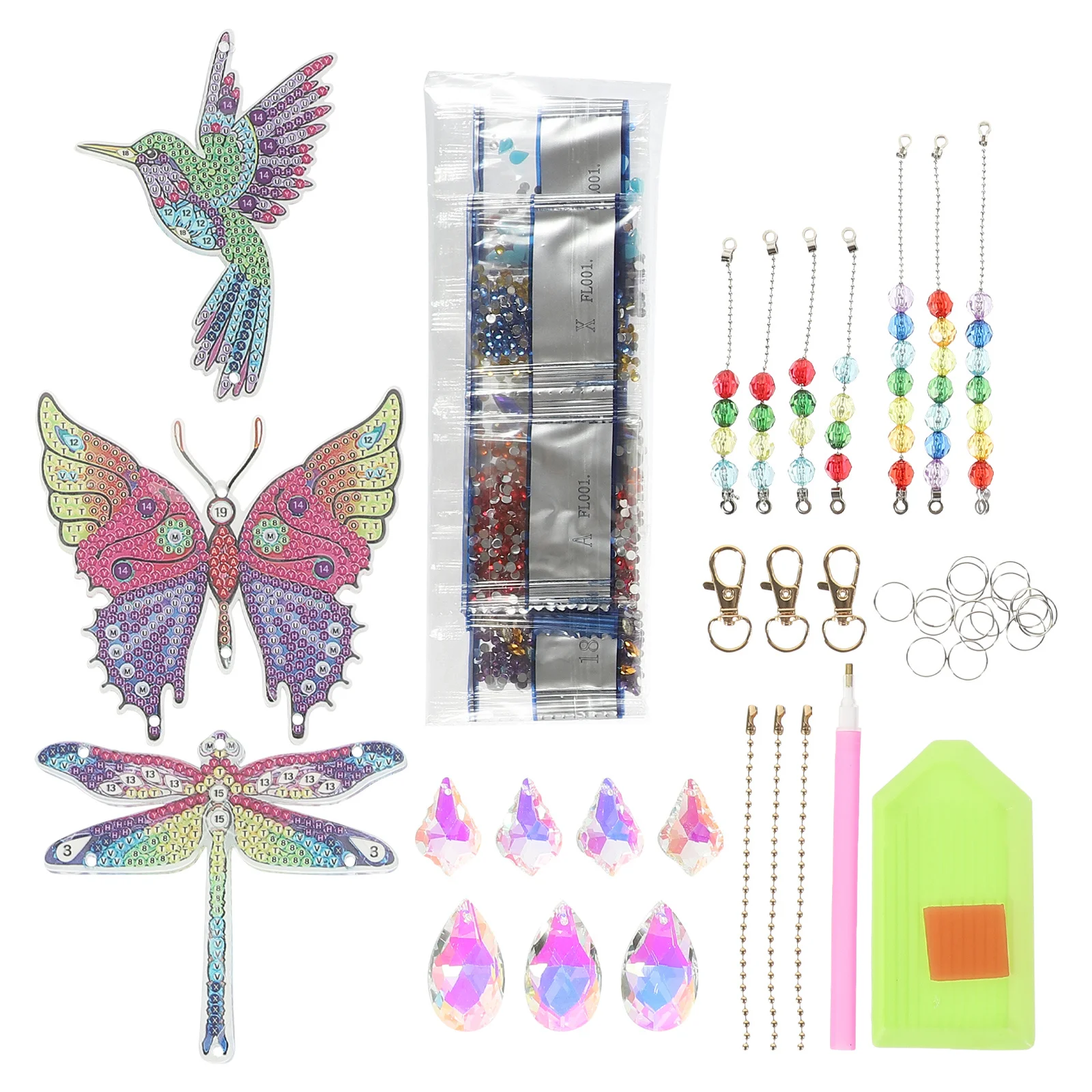 

1Set Diamonds Rhinestone DIY Wind Bell Pendant Handcraft Kit for Home Garden Window Hanging Ornament Decoration