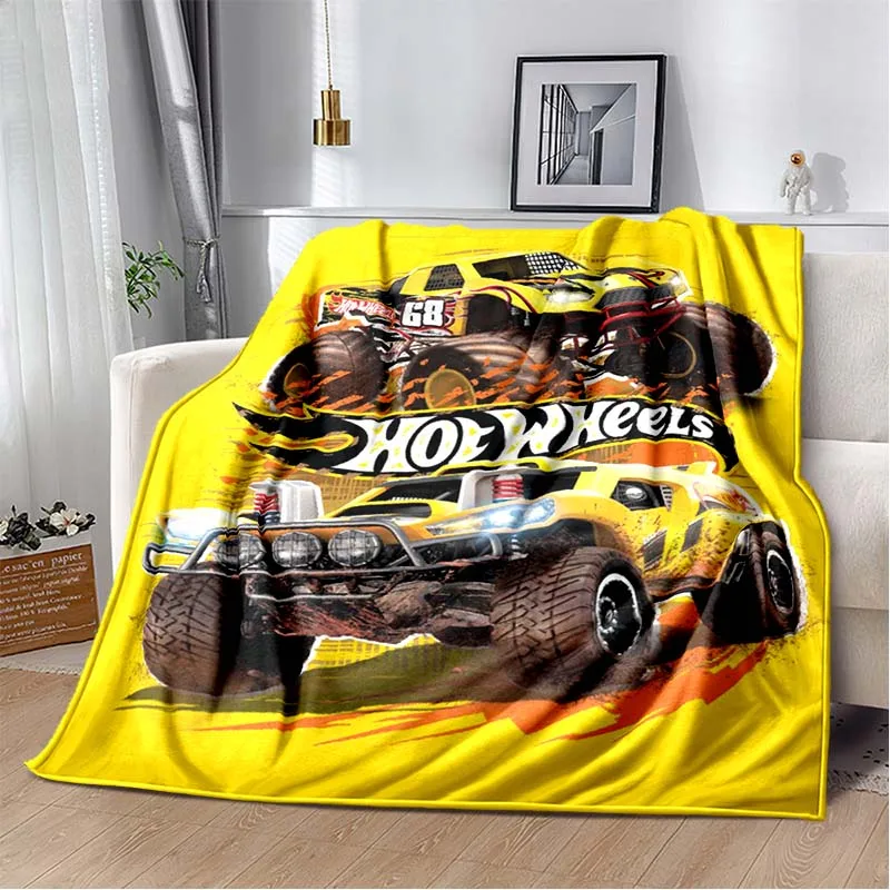 3D Monster Jam Offroad Monster Truck Print Flannel Blanket Ultra Soft Cozy Throw For Bedroom Sofa Cool Vehicle Home Bedding Gift
