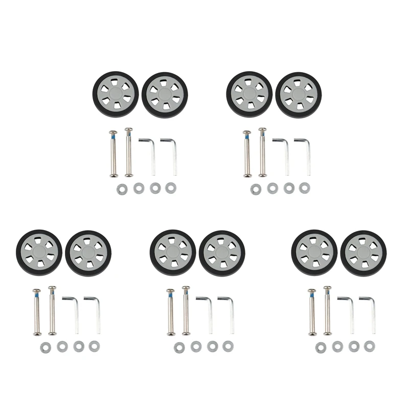 10X Luggage Accessories Wheels Aircraft Suitcase Pulley Rollers Mute Wheel Wear-Resistant Parts Repair 55X12mm