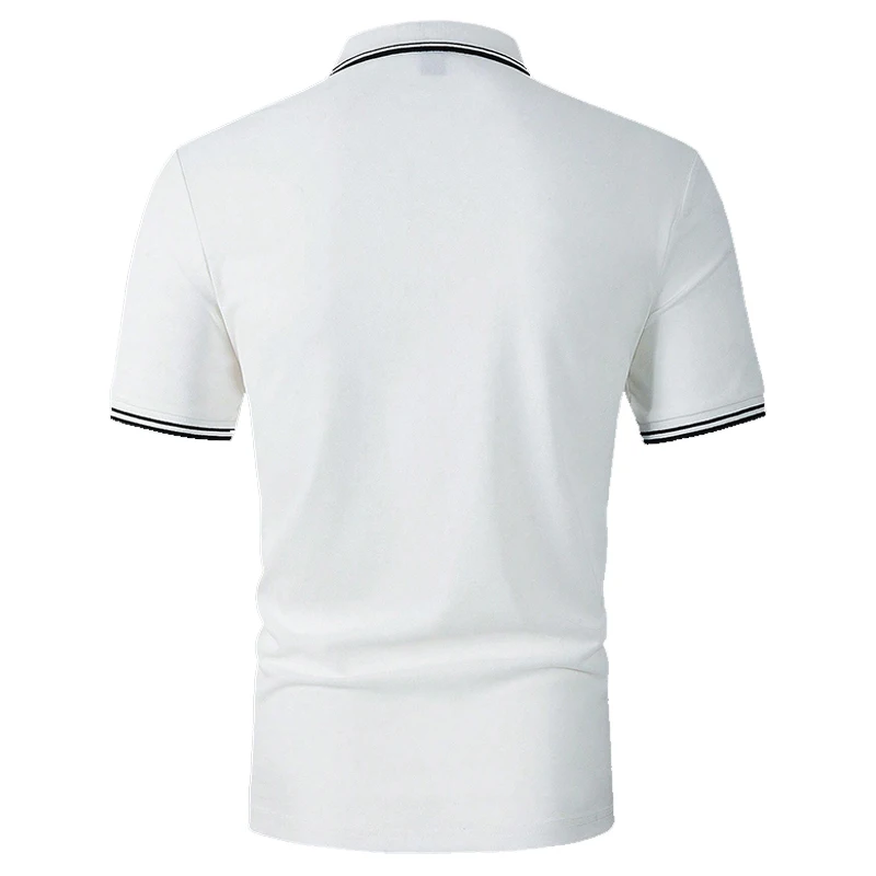 100% Polyester Men New Slim Fit Short Sleeve Lapel Polo Shirt Tops Men Clothes Sport Golf Polo Shirt Fashion Lapel Tops Polo