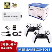M15 4K Game Stick Mini Retro Video Game Console 2.4G Wireless Gamepad Controller Handheld Game Console 128G 30000 Games HDMI Out