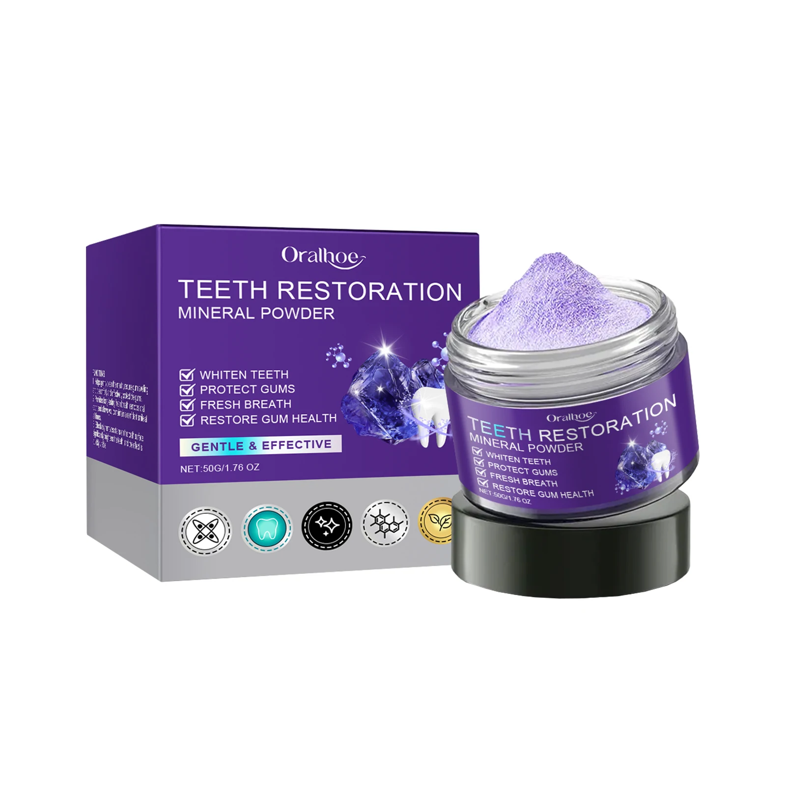 Teeth Restoration Mineral Powder Remove External Coloring Fresh Breath Reduce Gum Swelling Non-Irritating Whitening Tooth Powder