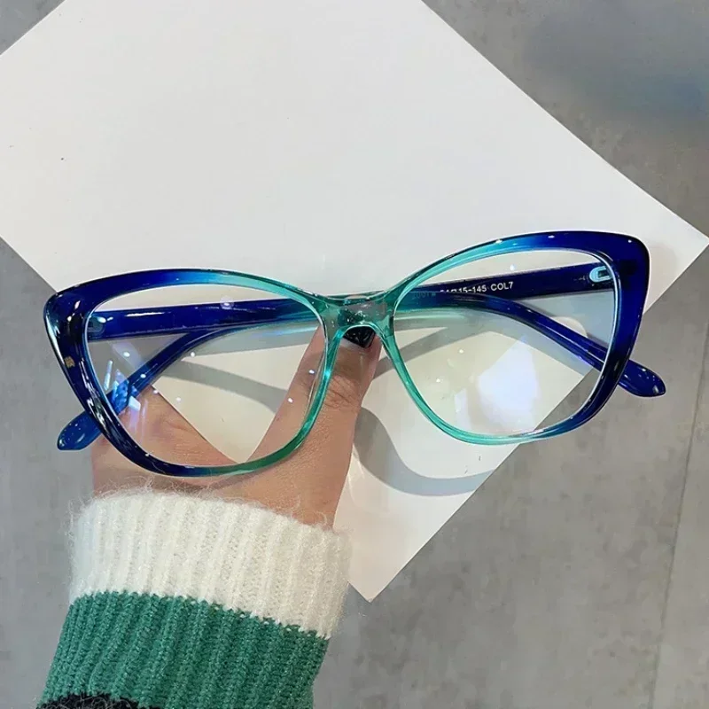 Women Men Trendy Luxury Design Near Sight Eyeglasses Fashion Ladies Myopia Glasses Cat Eye Anti-blue Light Eyewear for Female