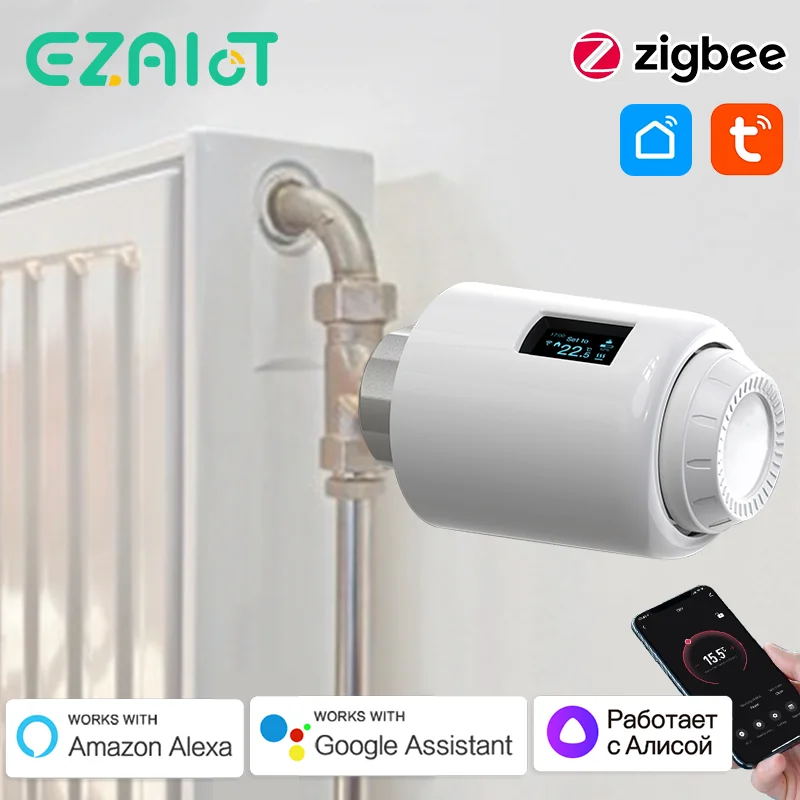 Tuya Smart ZigBee attuatore radiatore TRV WiFi valvola termostatica programmabile regolatore di temperatura remoto Alexa Google