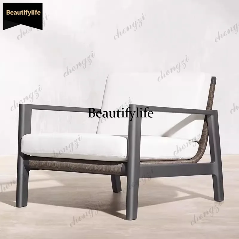 

Q181 Outdoor leisure sofa hotel villa courtyard terrace outdoor waterproof and sunscreen woven furniture