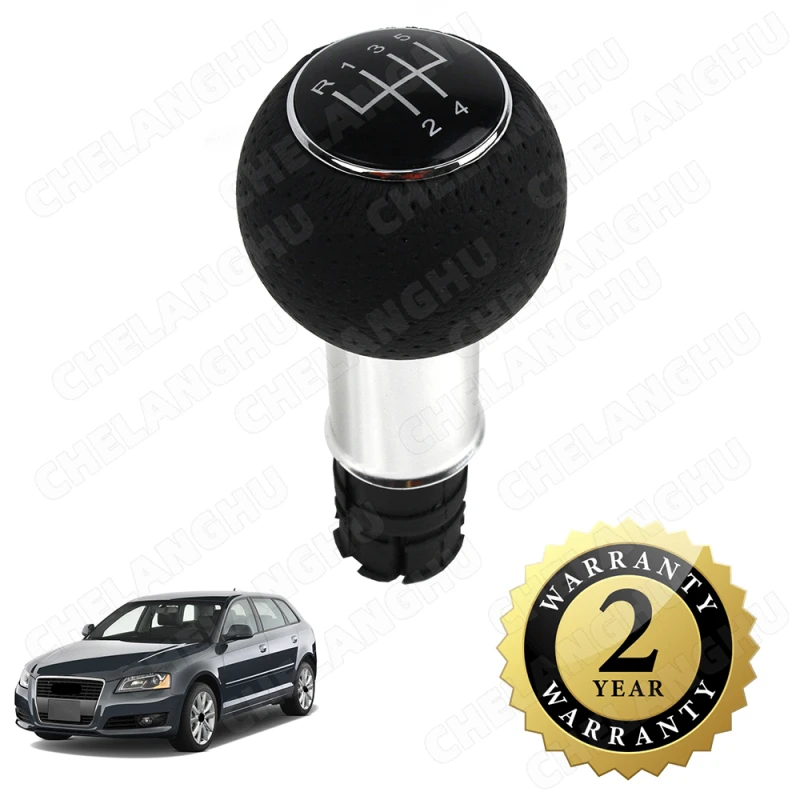 5 Speed Gear Shift Knob Silver Black Cap Fit for Audi A3