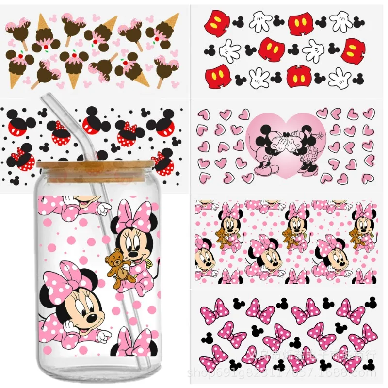 

Cartoon Print Princess Mickey Mouse UV DTF Transfer Crystal Mug Computer Decoration Sticker Peel and Paste 24cmX11cm