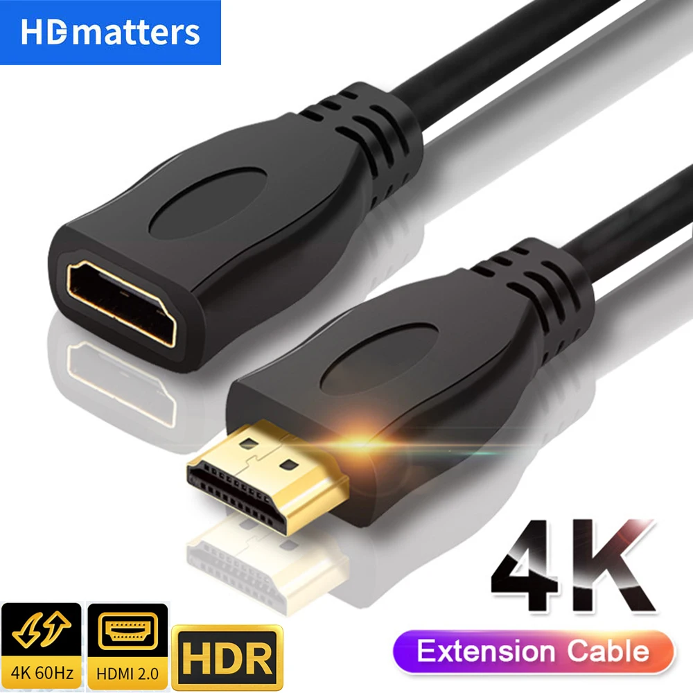 HDMI Extension cable 4K 60Hz HDR HDMI 2.0 Cable HDMI 2.0 Male to Female Extension cord Kable for PS5 Xbox HDTV PC Monitor 